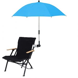 Parapluie de Chaise de Plage de Protection UV de 32 Pouces, Parapluie de Chaise étanche à L'eau avec Pince, Parapluie de Chaise de Plage Réglable Universel pour Chaise de Plage Poussette(Bleu) (BOLONIYA, neuf)