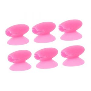 FONDOTIN Lot de 6 Prot&egrave;ge-Pinceaux &agrave; L&egrave;vres en Silicone Rose Fuchsia Capuchons Anti-Poussi&egrave;re et Anti-Perte pour Applicateur de Gloss Accessoires Maquillage Pratiques pour Voyage et (KIOONG, neuf)