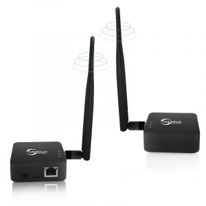 Pont WiFi sans fil 2,4 GHz point &agrave; point (port&eacute;e de 1 km) &ndash; Id&eacute;al pour les connexions PtP/PtMP avec antenne &agrave; gain &eacute;lev&eacute;, adaptateur de type C, 2 ports Ethernet RJ45 (noir) (AnjieloSmart, neuf)