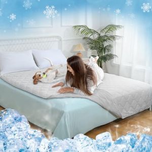 Rywell Tapis Rafraichissant Chien 150X200cm,Tapis Coussin Réfrigérant Chien,Tapis Refroidissement Animaux,Housse de Lit pour Chien,Tapis pour Chiens pour l'été en Materiel Multifoncitonnel(Gris) (PANYIYOU, neuf)