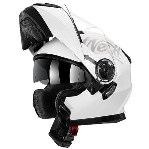 Westt Casque Int&eacute;gral Moto Modulable - ECE 22.06 Casque Moto Cross Adulte Casque Quad avec Double Visi&egrave;re - Casque Modulable Moto Homme Femme, Blanc M (57-58cm) (Marketplace-Powerbrands, neuf)