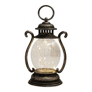 Lanterne Vintage à LED, Lampe tempête LED, Lampes de Table de Chevet à Piles, Lanterne pour Noël, Halloween, randonnée, Camping, 16,2 cm (Rainbow185, neuf)
