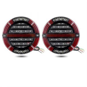 Feux Arri&egrave;res Auto Feu Arri&egrave;re &Agrave; LED Rond Avec Clignotant S&eacute;quentiel Feu Stop Feu Freinage DRL Pour Camion Remorque Fourgonnette Camion Camping-car Bus 4x4 Pick-up Cache Feu Arri&egrave;re(2Pieces) (XUYABAIHUO, neuf)
