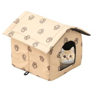 Maison pour chat d'extérieur résistante à l'hiver : maison pliable pour chat, niche pour chat pour l'extérieur, imperméable, résistante aux intempéries, chaude pour chat, niche pour chien, niche (ANDRECHR, neuf)