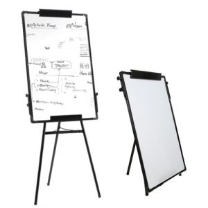 Tableau Blanc Effacable sur Pied,Tableau Magn&eacute;tique de Chevalet,60x90cm Hauteur R&eacute;glable avec Support,Whiteboard Cadre en Aluminium,Mobile Paperboard Pliable de Tableau de Conf&eacute;Rence (60 * 90cm-Noir) (jusiZL, neuf)