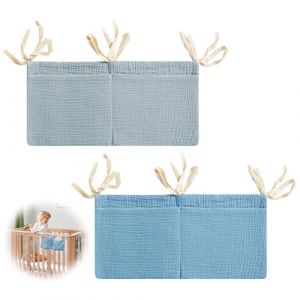 2PCS Organisateur de Lit de B&eacute;b&eacute;, Suspendu Organisateur de Couches Sac Rangement pour Lit B&eacute;b&eacute; Rangement Suspendu Lit Bebe Organiseurs de Lit pour Chambre d'enfant pour Stocker des V&ecirc;tements Couche (Dailiankeji, neuf)