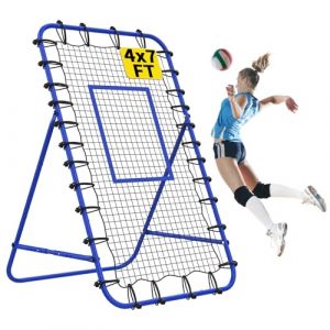 Filet de rebond pour volleyball - 2,1 x 1,2 m - Multi-angle réglable - Filet de rebond avec piquets métalliques solides - Pour football, volley-ball, basketball (HJ INTERNATIONAL, neuf)