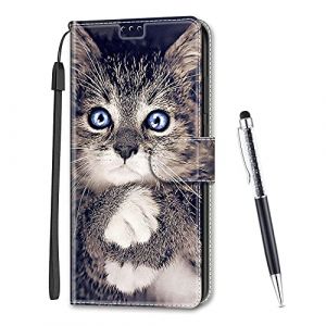 MadBee Coque Compatible avec Samsung Galaxy A5 2017/ A520, Imprim&eacute; Color&eacute; Motif Portefeuille Housse en Cuir synth&eacute;tique avec Support et Cartes Compartiments pour Galaxy A5 2017 / A520 (Chat A) (Mo-Beauty EU Store, neuf)
