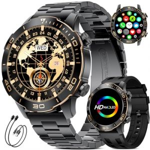 SUNKTA Montre Connect&eacute;e Homme,500mAh Longue Autonomie Batterie/&Eacute;cran AMOLED 1,43 Pouces avec Appels/Fr&eacute;quence Cardiaque/Tension art&eacute;rielle/P&eacute;dom&egrave;tre/IP68 &Eacute;tanche Smartwatch pour Android/iOS (Xiaxin shop, neuf)