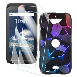 OAGELIM 2 Pack Prot&egrave;ge-&Eacute;cran + Coque Compatible avec Crosscall Action X3 (5 Pouce) Coque Impression Artistique Personnalis&eacute;e et Film Verre Tremp&eacute; (Fissure) (MILEGAO, neuf)