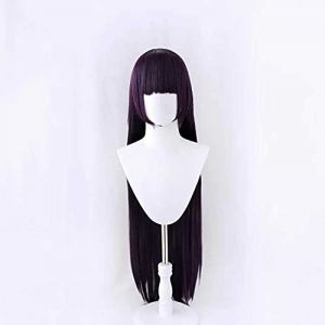 MAOMA Perruque Cosplay pour Sailor Moon Rei Hino Sailor Mars Cosplay Perruque，Anime Perruque Cosplay Anime Wig Homme Femme Cosplay Perruques Déguisements Halloween Dark Purple Long Straight wig (good stuff A, neuf)