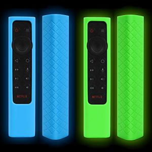 OOTSR 2 Pi&egrave;ces Housse de Protection en Silicone Compatibles avec T&eacute;l&eacute;commande NVIDIA Shield TV Pro/4K HDR, Anti-Rayures &Eacute;tui de Protection &agrave; Distance avec Dragonne Glow in Dark(Bleu+Vert) (yeqot, neuf)
