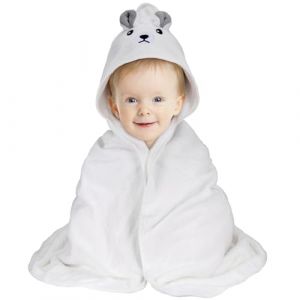 Huiguli Serviette de Bain Bébé à Capuche, 80x80cm Cape de Bain Bebe, Sortie de Bain Bebe Ultra-Doux pour 0-3 Ans Garçon et Fille (Blanc) (HUIGULI, neuf)