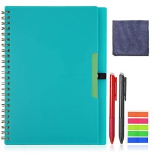 Vicloon Cahier de Notes Effacable, A5 Cahier de Note Réutilisable, Réutilisable Bloc Note Numerique Cahier intelligent avec 2 Stylos Effaçables et des Chiffron Microfibre Etiquette (Vert) (BEST-SELLER5, neuf)