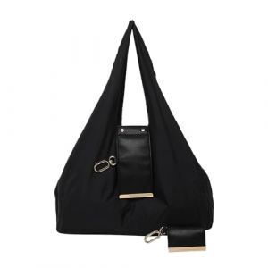 Tuxxjzm Sac fourre-tout porte-cl&eacute;s extensible en cuir PU tendance porte-cl&eacute;s pliable sac fourre-tout pour femmes filles, Noir , Refer to description (AQiyun888, neuf)