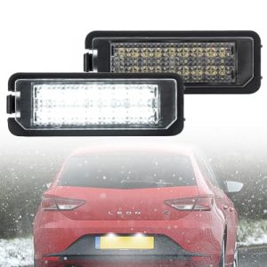 NSLUMO 2 feux pour plaque d'immatriculation, &eacute;clairage plaque LED compatibles avec Seat Leon Mk2 Mk3, Altea XL, Van, Exeo ST/Kombi, lampe arri&egrave;re plaque 6000K blanc lampada arri&egrave;re CANbus sans erreur, (Nslumo Autolight, neuf)