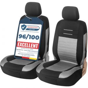upgrade4cars Housses de Siège de Voiture Avant Universelle Noir Gris | Housse de Sieges Auto Universel pour Conducteur et Passager (upgrade4cars, neuf)