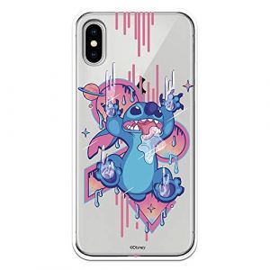 Coque pour iPhone X - XS officielle Lilo & Stitch Stitch Graffiti pour protéger votre téléphone. Coque en silicone souple sous licence officielle Disney. (La Casa de Las Carcasas, neuf)