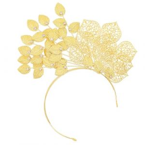 Serre-tête à fleurs et feuilles pour mariée - Élégant serre-tête de vigne - Pour mariage - Pour cérémonie (;intao, neuf)