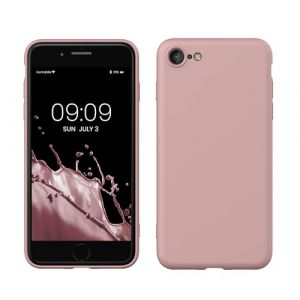 kwmobile Housse Compatible avec Apple iPhone SE (2022) / iPhone SE (2020) / iPhone 8 / iPhone 7 Coque - Housse de t&eacute;l&eacute;phone Souple et Fine en TPU Silicone - Rose d'hiver (SX-Commerce, neuf)