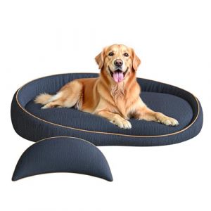 LELEFIDO Lit orthopédique XXL avec coussin, canapé confortable pour chien, en mousse à mémoire de forme, housse amovible et lavable, lit pour chiens de grande taille, durable et confortable (Daneey, neuf)