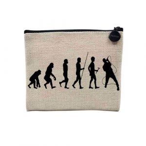 Pochette en Lin - Evolution Chanteur Musique Instrument Musicien - Trousse Maquillage en Toile Aspect Lin - Porte Monnaie - 15 x10 cm (FabulousBOUTIK, neuf)