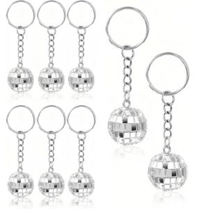WUMZIRA 8 Boule Disco, boule a facette, Boule Disco Rotative, Boules à facettes, Boules Miroirs ArgentéEs pour DéCoration de Sapin de NoëL, Mariage, Anniversaire, FêTe (LI SHANG RU DE DIAN, neuf)