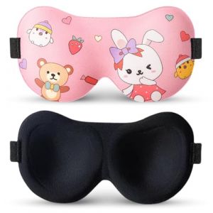 Yemiany Masque de Nuit, Masque de Nuit Enfant, Masque Nuit Sommeil, Bandeau Yeux Sommeil, Masques de Sommeil 3D Avec Sangle Réglable, Dinosaure (YemWzs, neuf)