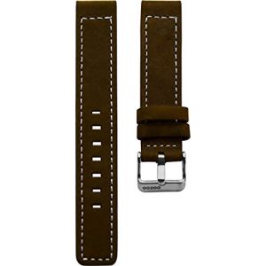 Oozoo Bracelet de montre en cuir avec boucle ardillon - Marron fonc&eacute; - 26 mm (uhrenonline24, neuf)