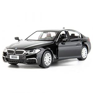 RMZ City BMW M550i Modèle de voiture 1:36 en alliage moulé sous pression Véhicules à tirer vers l'arrière pour tout-petits enfants garçons filles cadeau noir (Tigercarmodel, neuf)
