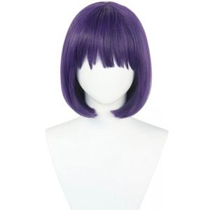 Windskids Marin Kitagawa Cosplay Perruques Femme 33CM Court Violet Epaule Cheveux Raides Pony Perruques Déguisement My Dress-Up Darling Kitagawa Marin Halloween Carnaval Fête Mascarade Anime Bob Wig (Windskids, neuf)
