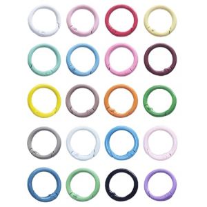HUVZOR 20Pcs Mini Mousqueton Rond Mousqueton Porte-Cl&eacute;s 2,4 cm Aneau en M&eacute;tal Mini Mousqueton Portefeuille Cha&icirc;ne Clip Petit Anneau Crochet pour L'&eacute;cole Maison ou Bureau (Volumetech OU, neuf)