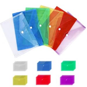 LuxTerra 36 Pi&egrave;ces Pochette Plastique Documents, Sac de Documents &agrave; Pression, Pochette Documents Transparente, Porte Document A5 en Plastique Color&eacute;, pour Maison, Bureau, l'&eacute;cole (LuxTerra, neuf)