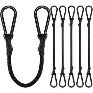 Rugtol Lot de 6 tendeurs en Caoutchouc avec Mousqueton, 20 cm, 100% Latex, pour Voile d'ombrage, bâches, Jardin, vélo, Voiture, Chargement (Rugtol Direct, neuf)