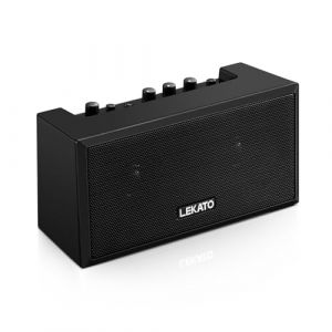 LEKATO Mini amplificateur de guitare &eacute;lectrique avec effets d'overdrive propres 5 W Mini amplificateur de basse Bluetooth pour pratique quotidienne Petit amplificateur portable Noir (BEI CAI -EU, neuf)