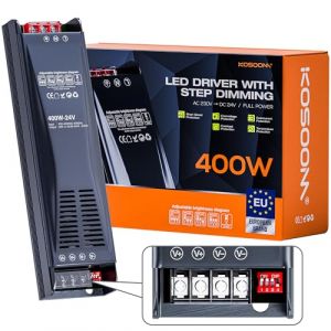 KOSOOM Transformateur LED 24v 400W 16.66A 1pcs 230V 220V Alimentation DC Transfo pour ruban LED driver dimmable alimentation basse tension transfo pour power supply tranformateur alim 24v (KEXUN DIRECT, neuf)