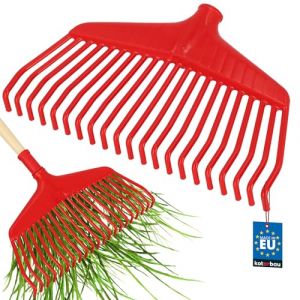 KOTARBAU&reg; Rateau &Agrave; Feuilles - Plastique - 38 cm - sans Manche - Extra-Click - Rateau Jardin - Ramasse Feuilles - L&eacute;ger - Rouge - Ergonomique (KOTARBAU, neuf)