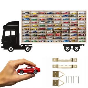 ArtTwist Vitrine pour Collection avec 80 Compartiments | Armoire Vitrine Murale 78,5cm x 40cm x 4cm pour Hot Wheels ou Matchbox | Etagere Figurine (LKW 002CL) (Arttwist, neuf)