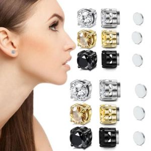 OUDQFCJ 12 pièces Boucle Aimantée Homme Boucles d'Oreilles Magnétiques Fausse Boucle d'Oreille Homme Boucle d Oreille Aimant Homme Boucle d'oreille Magnétique (Mapico, neuf)