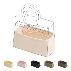 DGAZ Soie Organisateur de sac &agrave; main pour Birkin 25/30/35/40, Organisateur de sac &agrave; main et de fourre-tout de luxe (BK25, Craie) (DGAZ fr.Store, neuf)