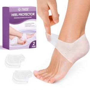 2 Paires Prot&egrave;ge Talon en Silicone Respirant, Coussin de Talon de Gel en Gel Silicone, Anti-Frottement, Hydratant pour Pieds Secs, Pr&eacute;vention Cors & Ampoules,Homme/Femme (GROUPICATE UBARE LTD, neuf)