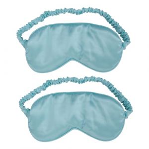 Baluue 2 Pi&egrave;ces masque pour les yeux en satin double face couvre-yeux lavable masque pour hommes gel ombrage des yeux masque de sommeil pour hommes Couleur imitation soie extensible Green (Fortune Luck, neuf)
