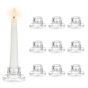 Hewory Chandelier en Verre Porte-Bougie : Set de 10 Petits Porte-Bougies en Verre Transparent pour Mariage, F&ecirc;te, No&euml;l et D&eacute;coration de Table. (Sportsteam-66, neuf)