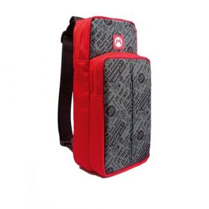 Sac à bandoulière de voyage rare pour Nintendo Switch + console Lite NS et station d'accueil – Rouge Mario M ou Aqua Sac de transport rembourré (rouge) (Elite Brands FR, neuf)