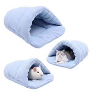 Maison de cochon d'Inde, Litpourhamster, Maison pour hamster, Litpourcochons d'Inde,Petit animal en peluche,Lit pour cochon d'Inde,Pour lapins nains, chinchillas, agames barbus et l&eacute;zards (bleu ciel) (nuoyikeji, neuf)