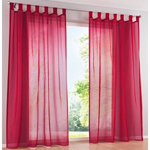SIMPVALE 2 Pcs Voile Rideaux Transparent a Passant Rideaux Fenetre Balcon en Tulle Largeur 140cm Rouge Hauteur 145cm (SIMPVALE, neuf)