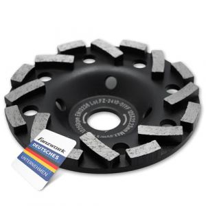 FANZTOOL Disque Diamant Poncage Beton 125mm Universel, Meule Diamant à Poncer Béton, Pierre, Granit, Asphalte, Plâtre, Chape, 2 Rangées de Segments Diamantés (FANZTOOL GmbH, neuf)
