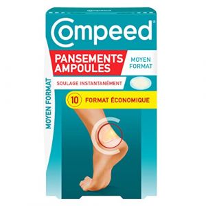 Compeed – Format économique – 10 Pansements Ampoules Hydrocolloïdes - Moyen Format - Seconde Peau - Cicatrisation Rapide - 6,8 x 4,2 cm (Pharmapic, neuf)