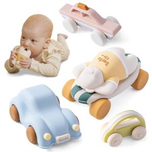 Moonkie Surf & Go Voiture Enfant, Lot de 5, Jouet Bebe pour 6 Mois+, Petites Voitures en Silicone Souple, Jouet Dentition B&eacute;b&eacute;, Voiture Bebe sans BPA, Cadeau Garcon &Fille,pour No&euml;l & d'anniversaire (moonkie store, neuf)