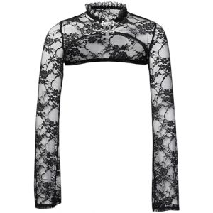 SEAUR Gothique Bol&eacute;ro Lace Shrug &agrave; Manches Longues Dame Bol&eacute;ro en Dentelle Noir Punk pour Femme Cardigan Lolita Ados FilleM (MANDIGLO, neuf)